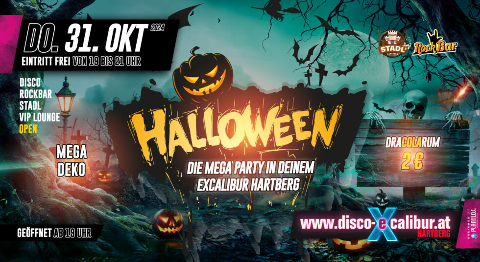 Halloween am 31. October 2024 @ Disco Excalibur Hartberg.