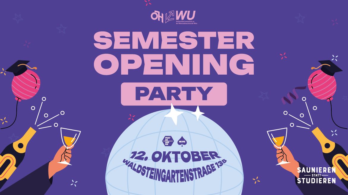 DEIN SEMESTER OPENING x SAUNIEREN STATT STUDIEREN & ÖH WU am 12. October 2023 @ Pratersauna.