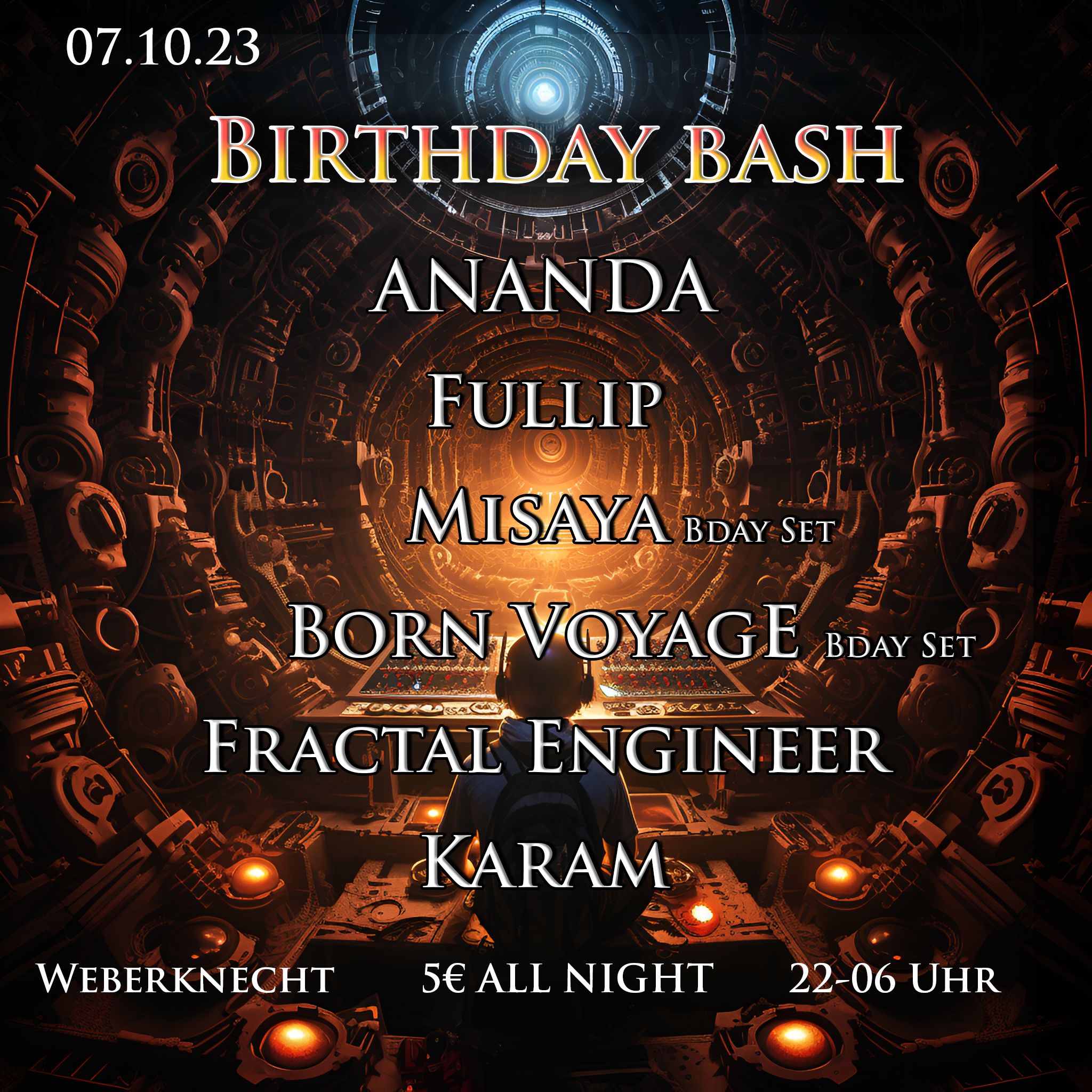 Psychedelic Birthday Bash am 7. October 2023 @ Weberknecht.