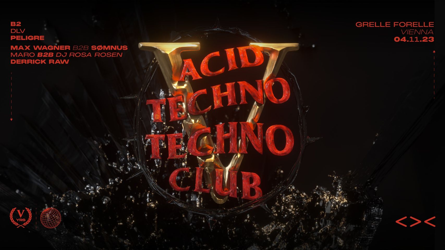 5 YRS ACID TECHNO TECHNO CLUB am 4. November 2023 @ Grelle Forelle.