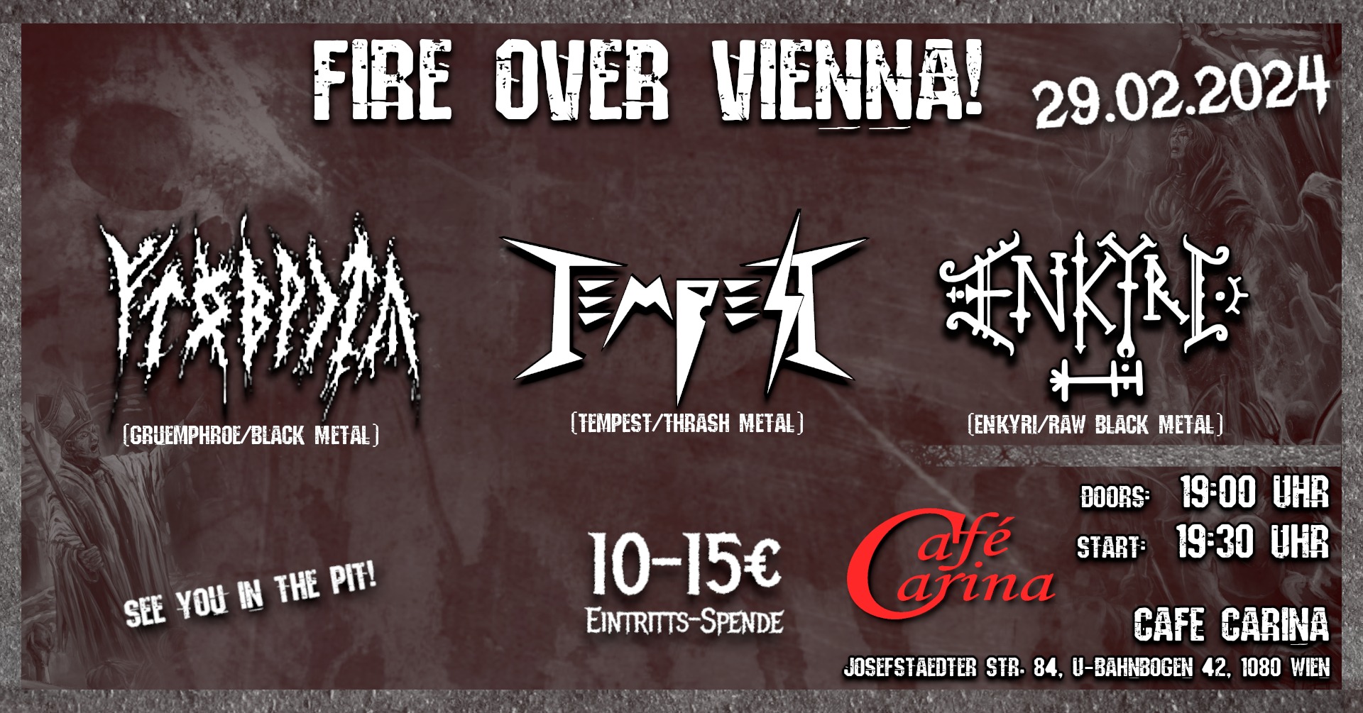fire over vienna! am 29. February 2024 @ Café Carina.