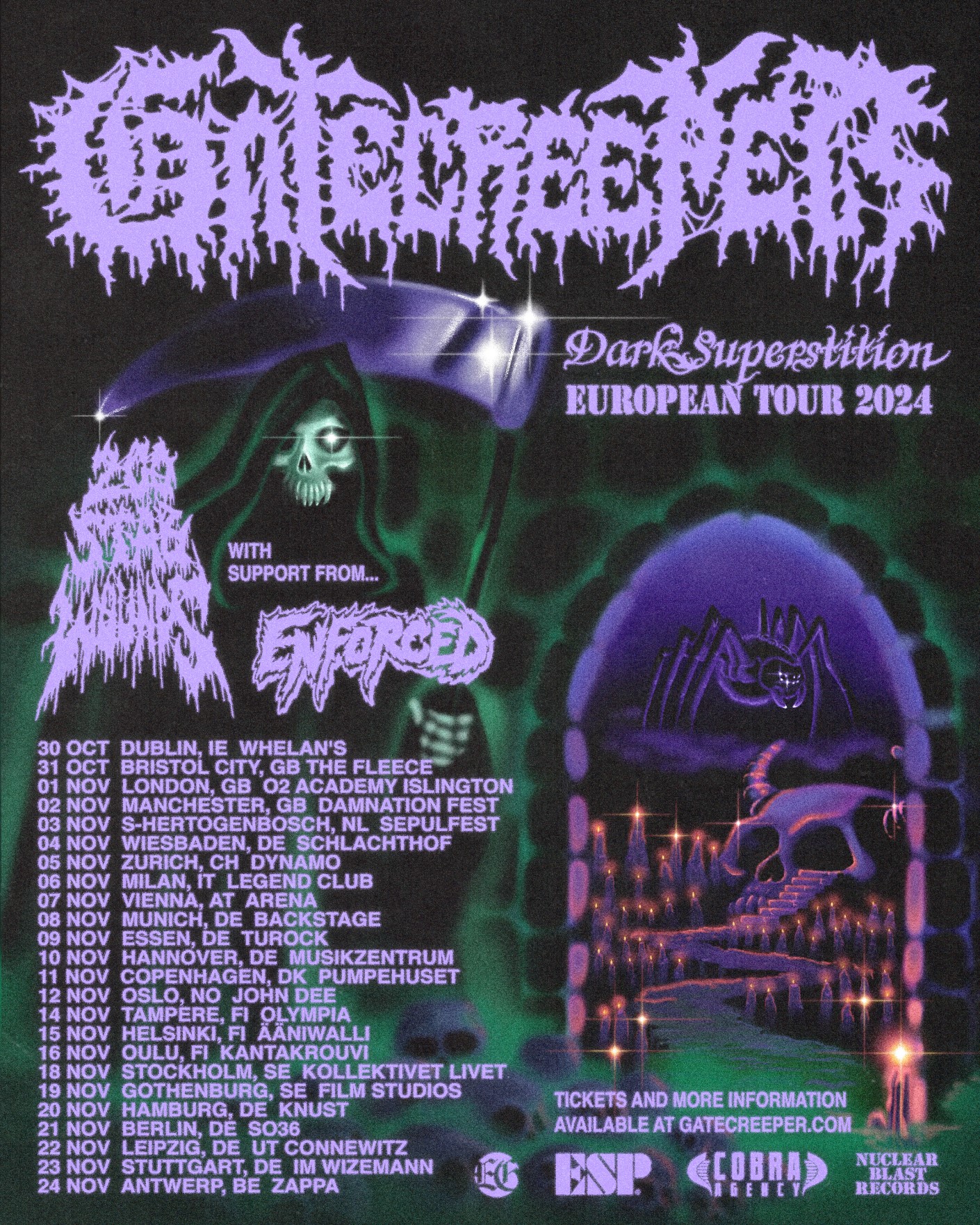 Gatecreeper + 200 Stab Wounds + Enforced am 7. November 2024 @ Arena Wien.