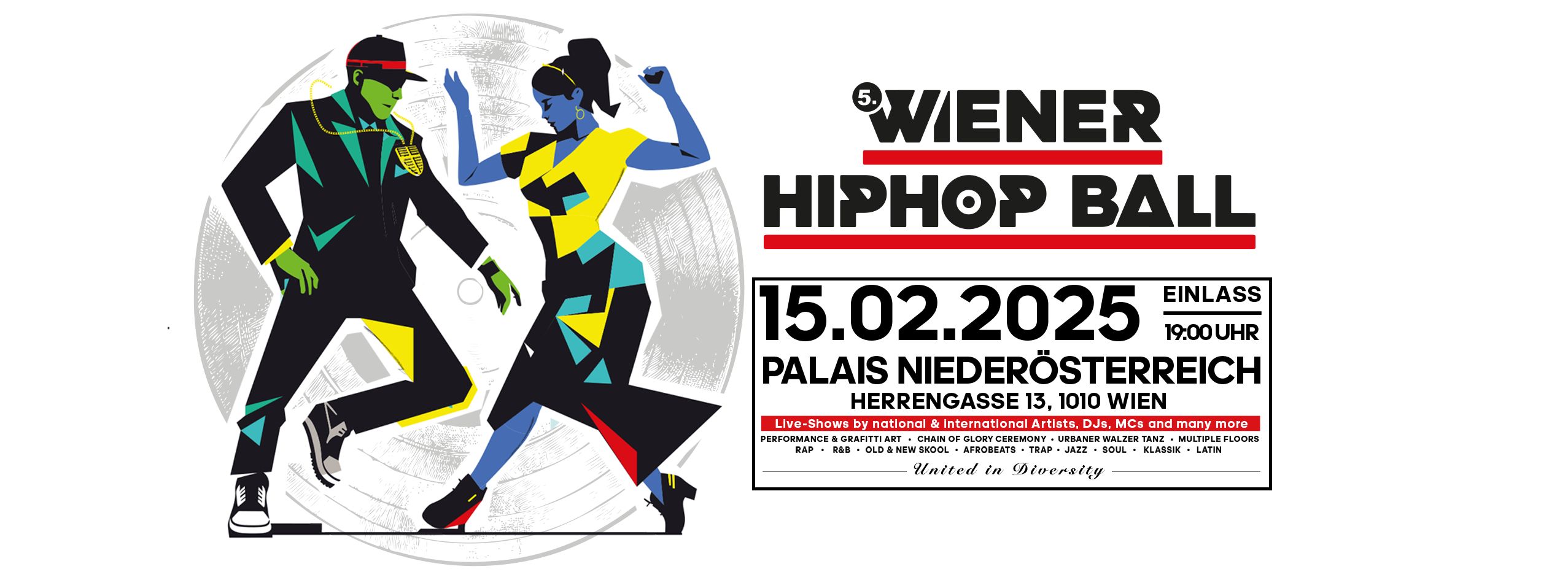 5. Wiener HipHop Ball am 15. February 2025 @ Palais Niederösterreich.