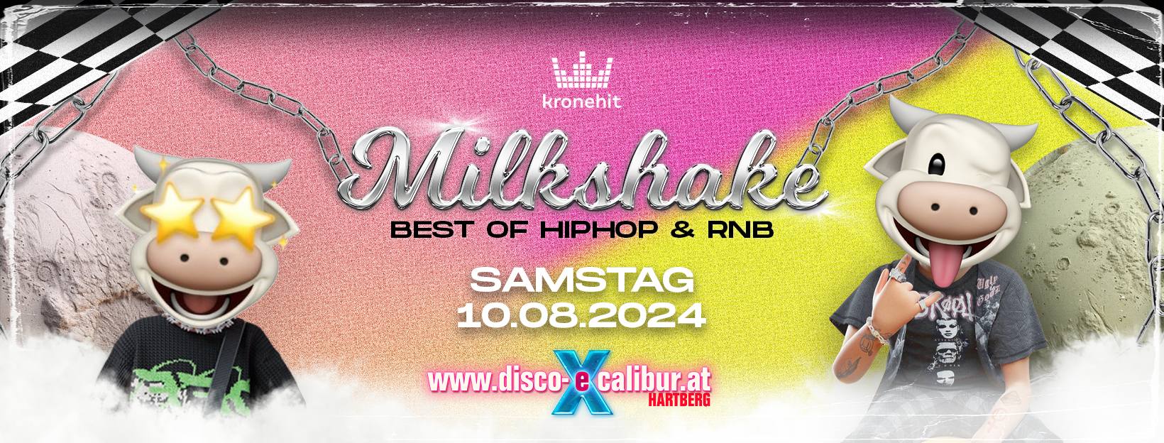 Milkshake X Excalibur Hartberg am 10. August 2024 @ Disco Excalibur Hartberg.