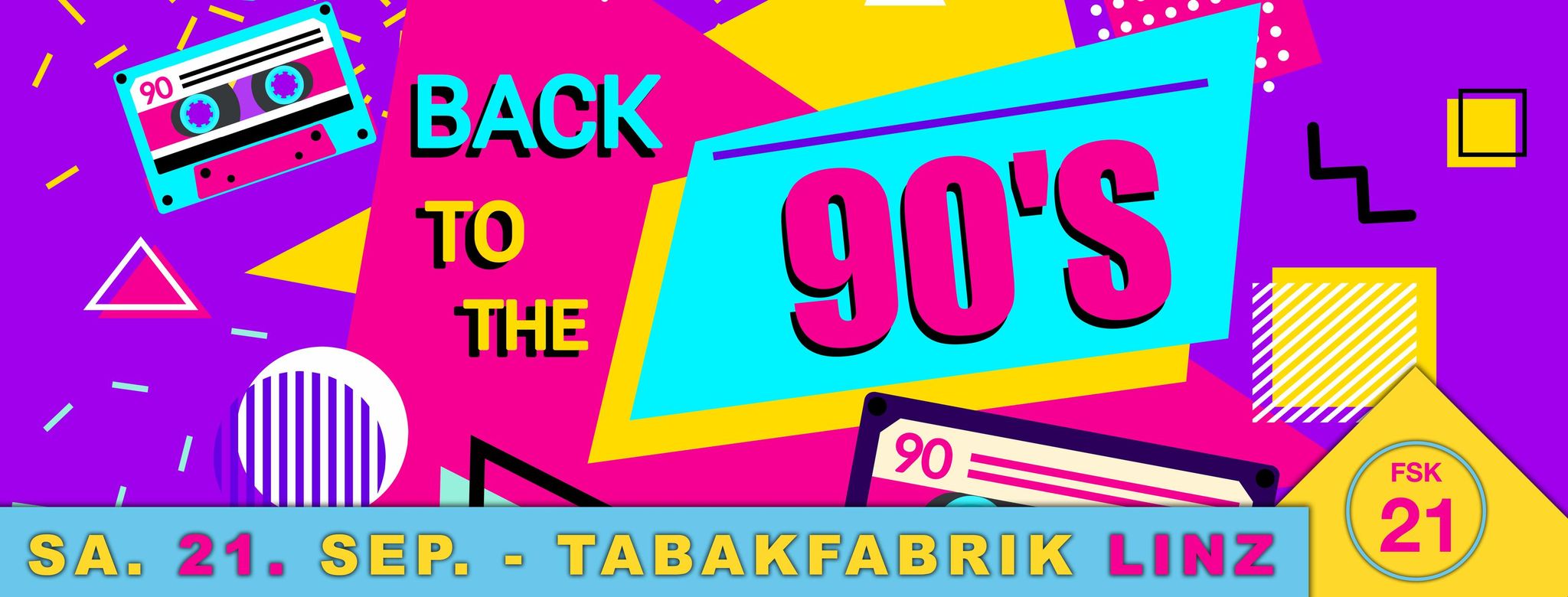 Back to the 90's am 21. September 2024 @ Tabakfabrik Linz.