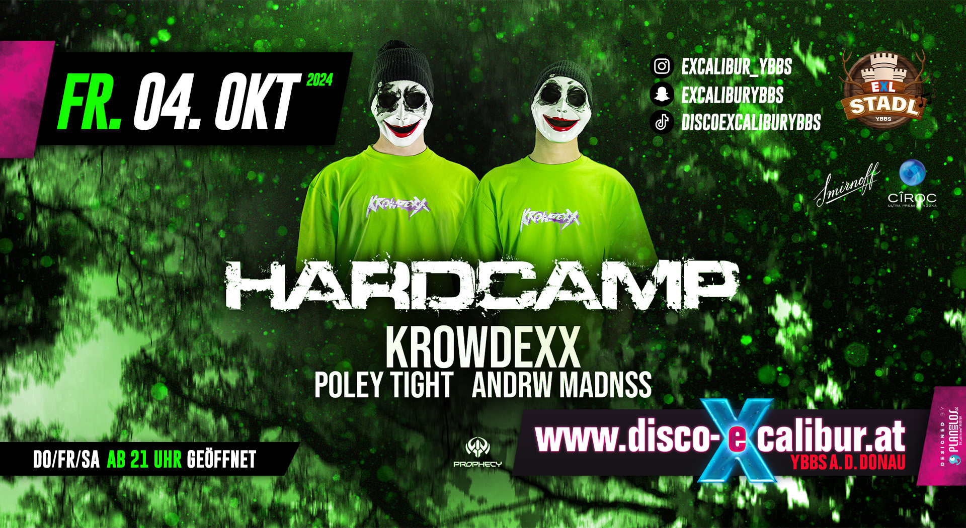 HARDCAMP pres. KROWDEXX am 4. October 2024 @ Disco Excalibur - Ybbs.