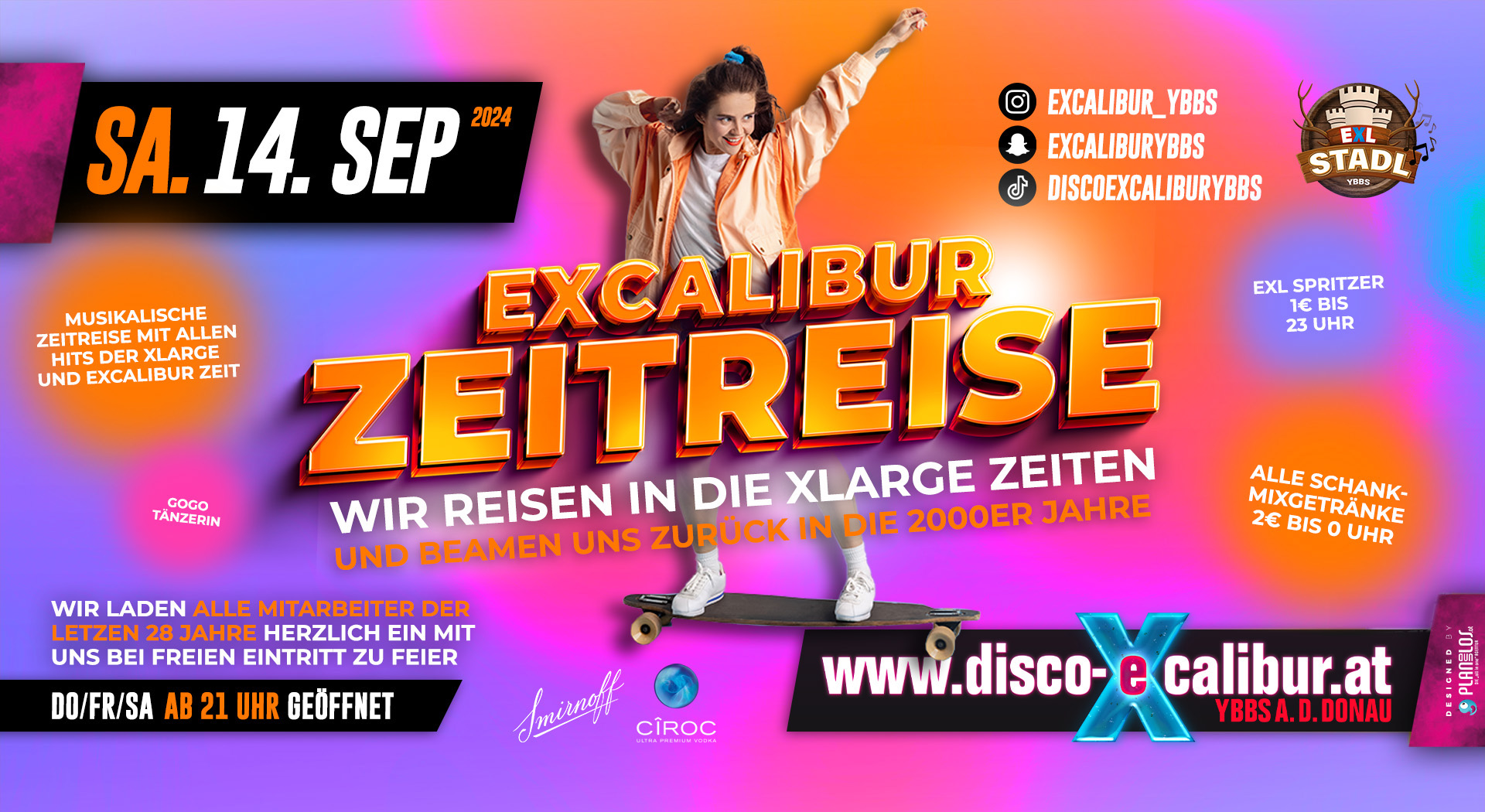 EXCALIBUR ZEITREISE am 14. September 2024 @ Disco Excalibur - Ybbs.