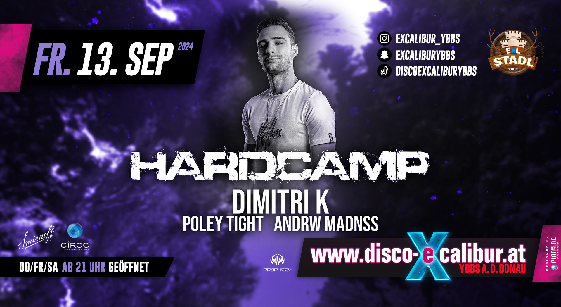 HARDCAMP pres. DIMITRI K am 13. September 2024 @ Disco Excalibur - Ybbs.