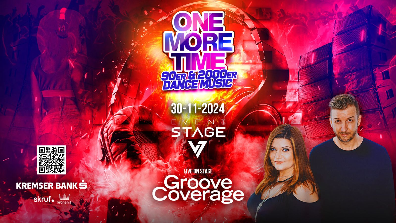 ONE MORE TIME XXL w/ GROOVE COVERAGE am 30. November 2024 @ Eventstage Krems.