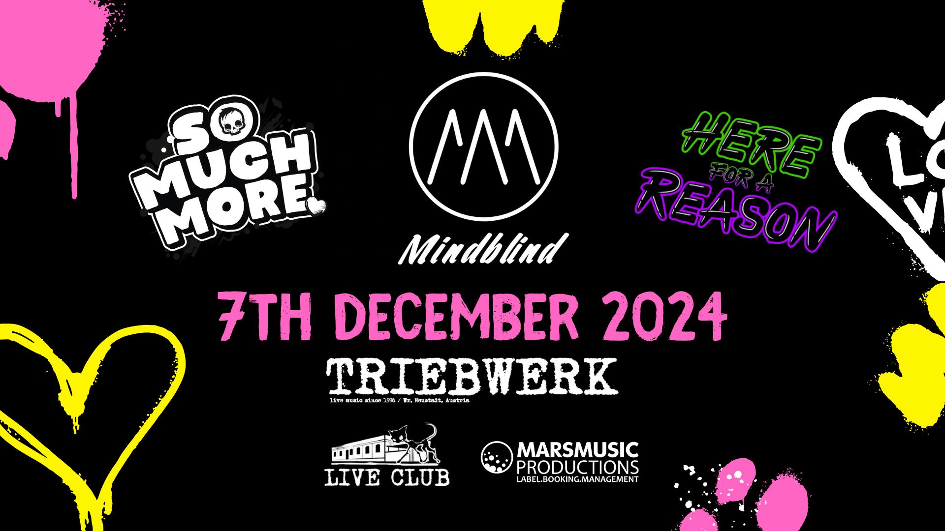 Mindblind - So Much More - Here For A Reason am 7. December 2024 @ Triebwerk.