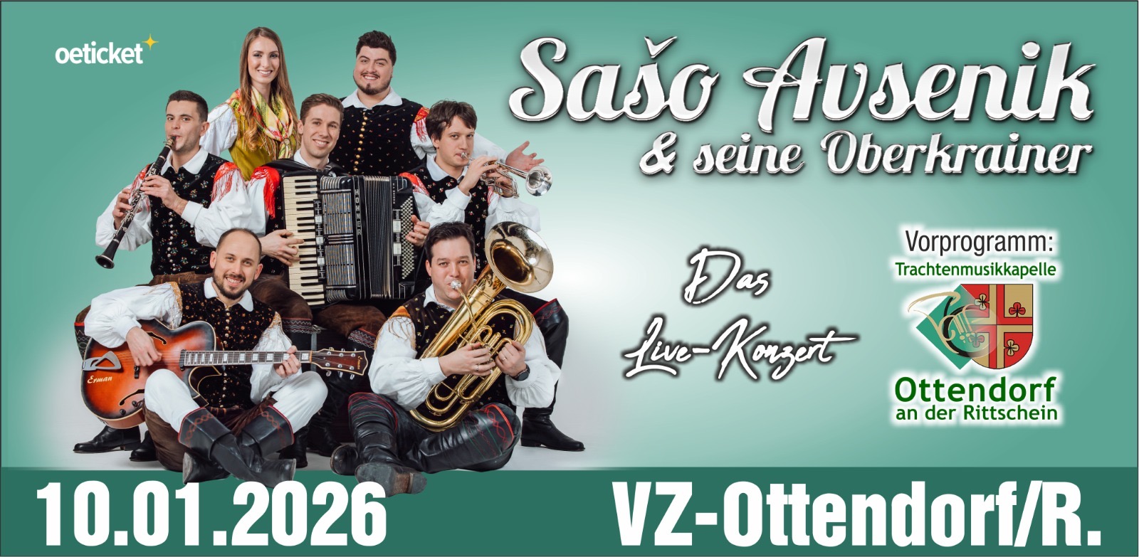 Saso Avsenik & seine Oberkrainer am 10. January 2026 @ Veranstaltungszentrum Ottendorf.