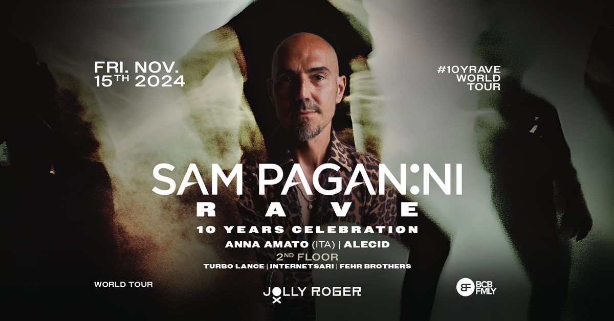 Sam Paganini - 10 Years Rave World Tour am 15. November 2024 @ Jolly Roger.