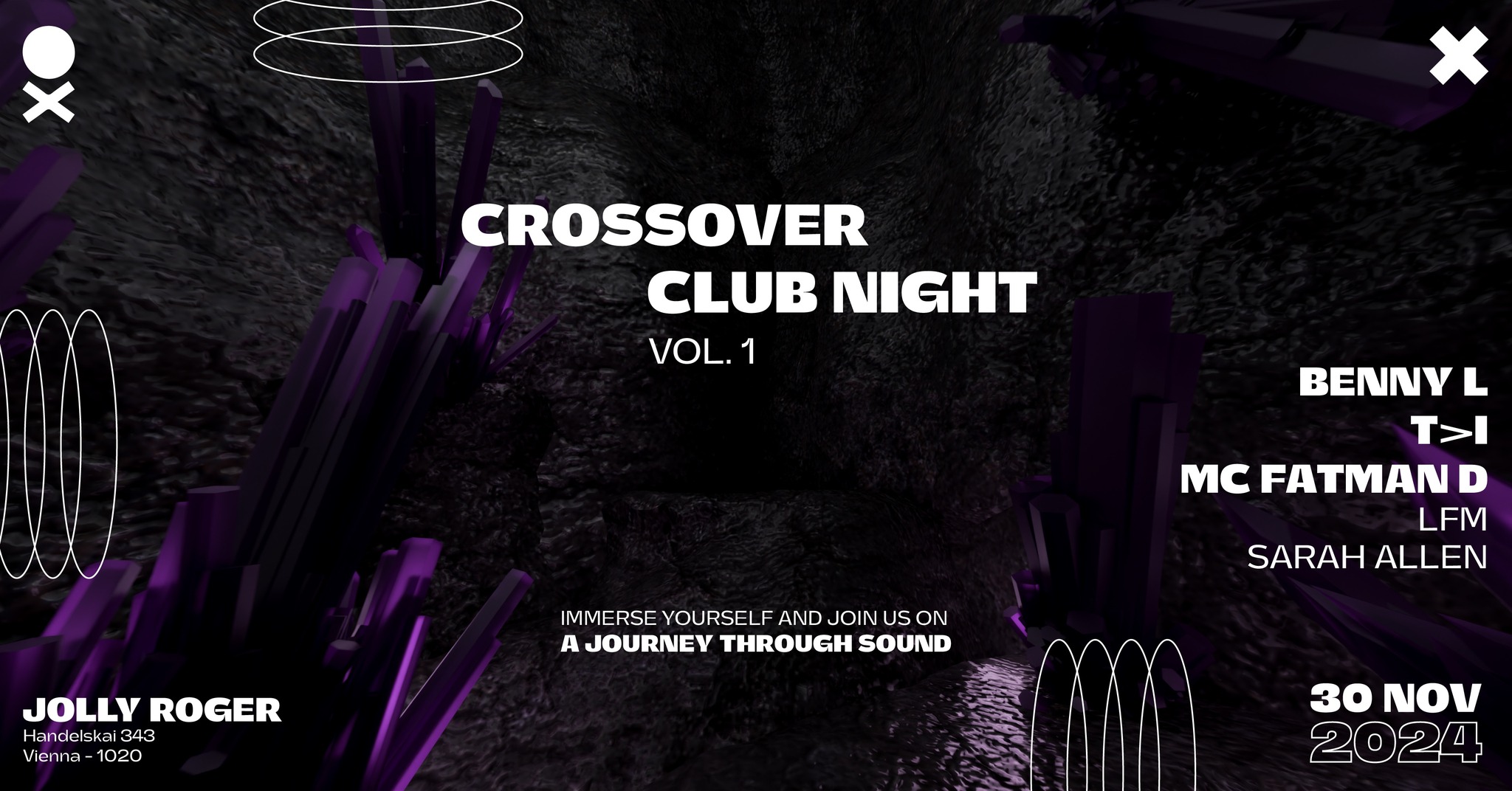 Crossover Clubnight feat. BENNY L am 30. November 2024 @ Jolly Roger.