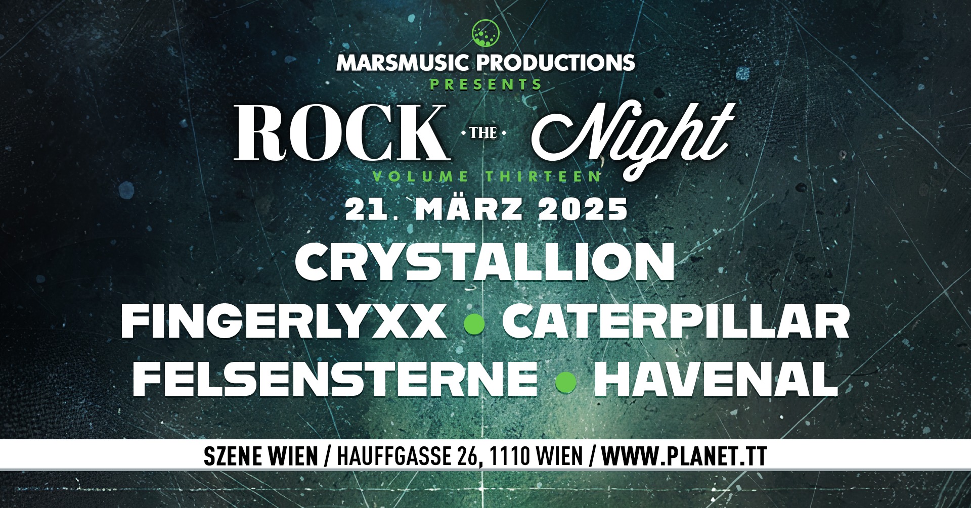 Rock The Night Vol. 13 am 21. March 2025 @ Szene Wien.