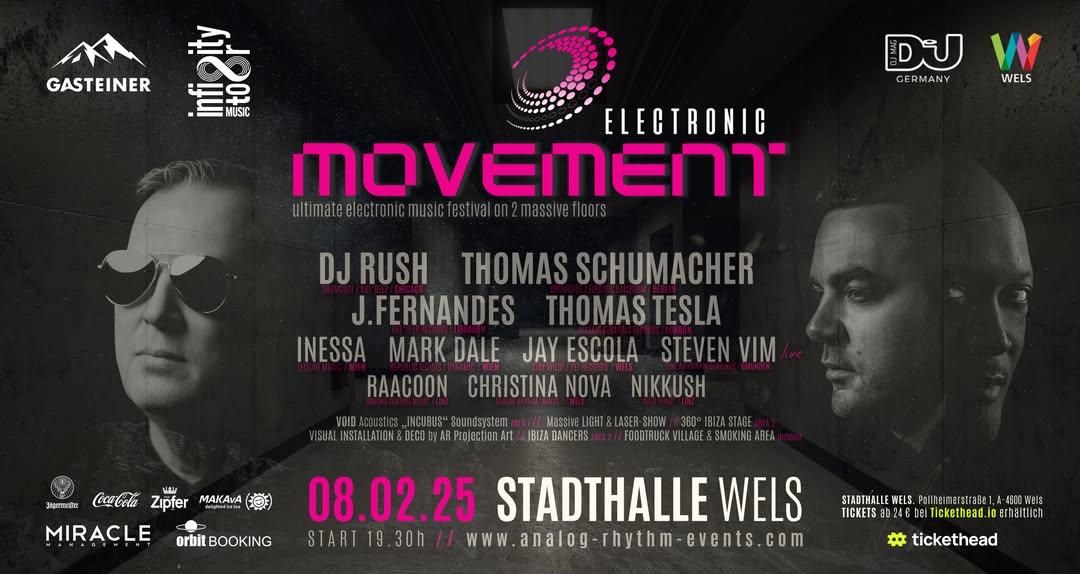 Electronic Movement am 8. February 2025 @ Stadthalle Wels.