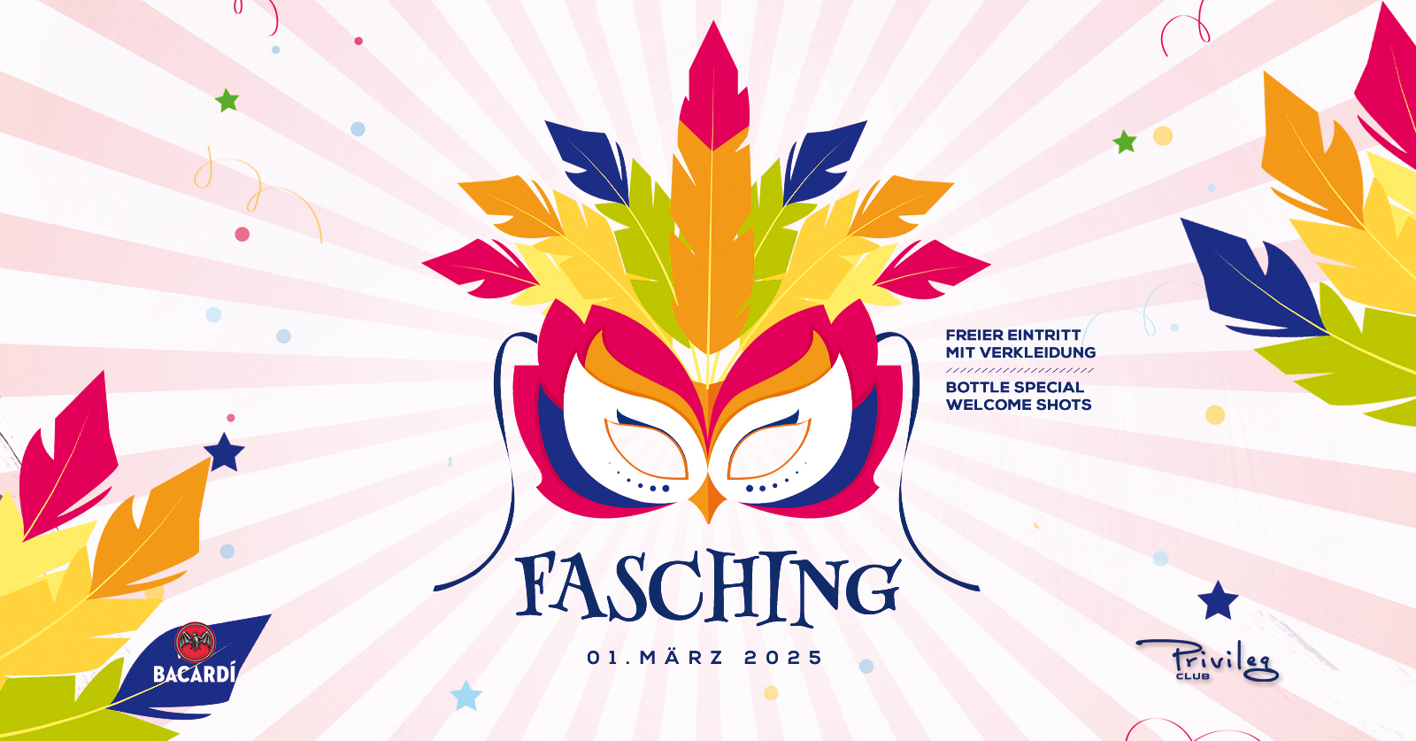 Fasching 2025 am 1. March 2025 @ Club Privileg.