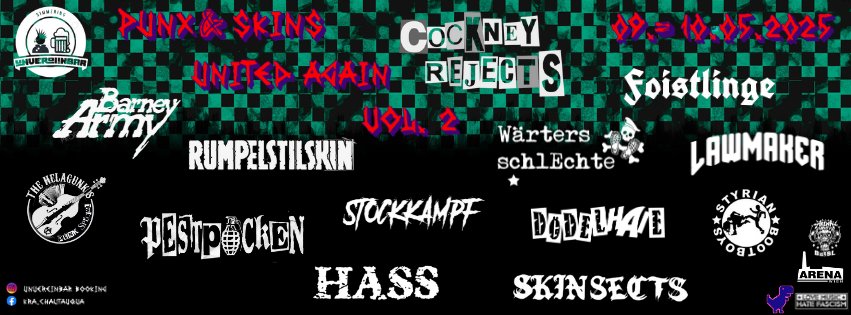 Punx & Skins United Again - Vol. 2 am 9. May 2025 @ Arena Wien.