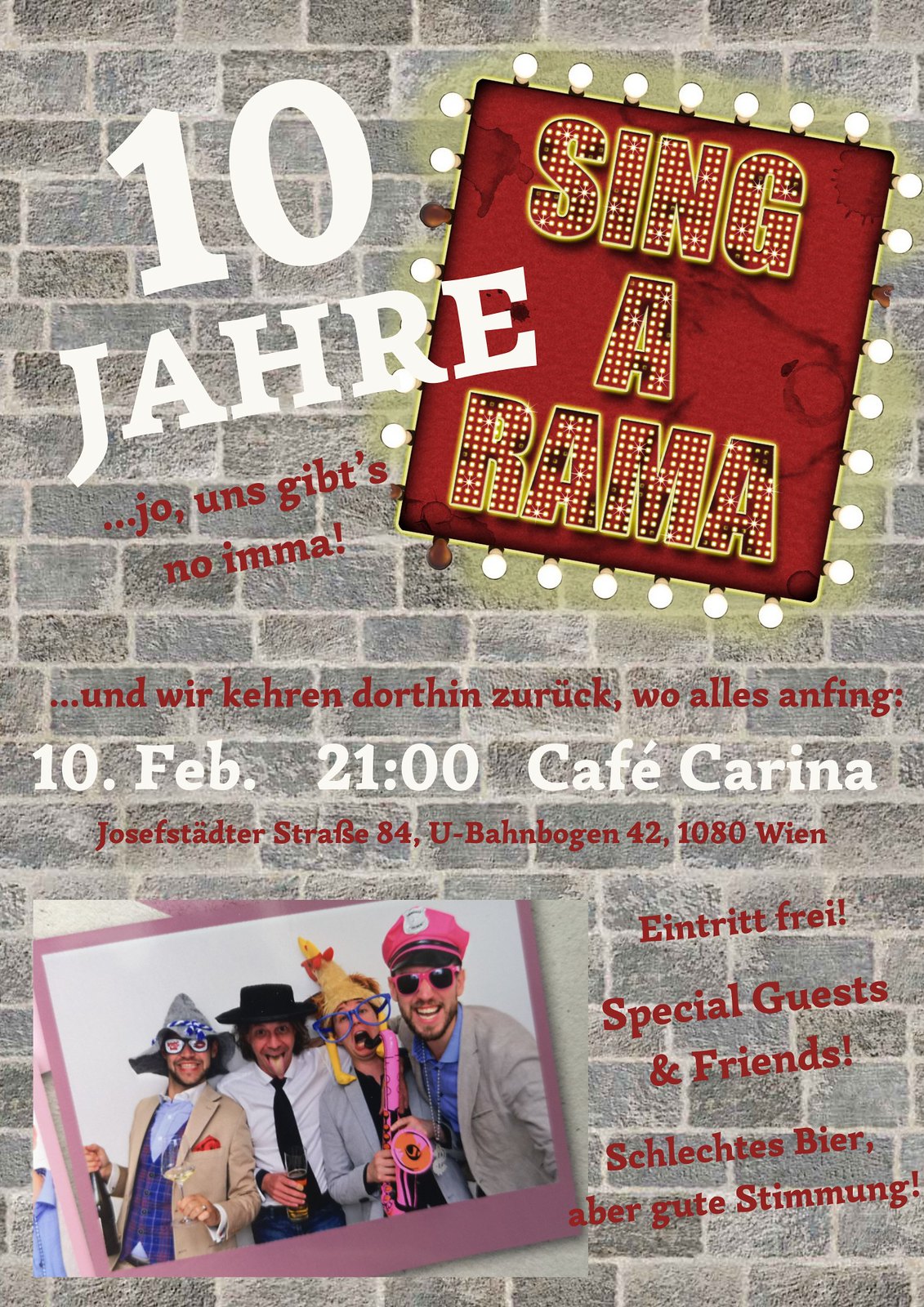 10 Jahre SING-A-RAMA am 10. February 2024 @ Café Carina.