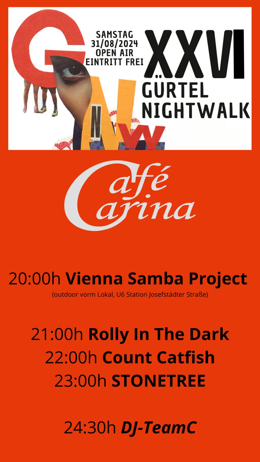 Nightwalk XXVI am 31. August 2024 @ Café Carina.