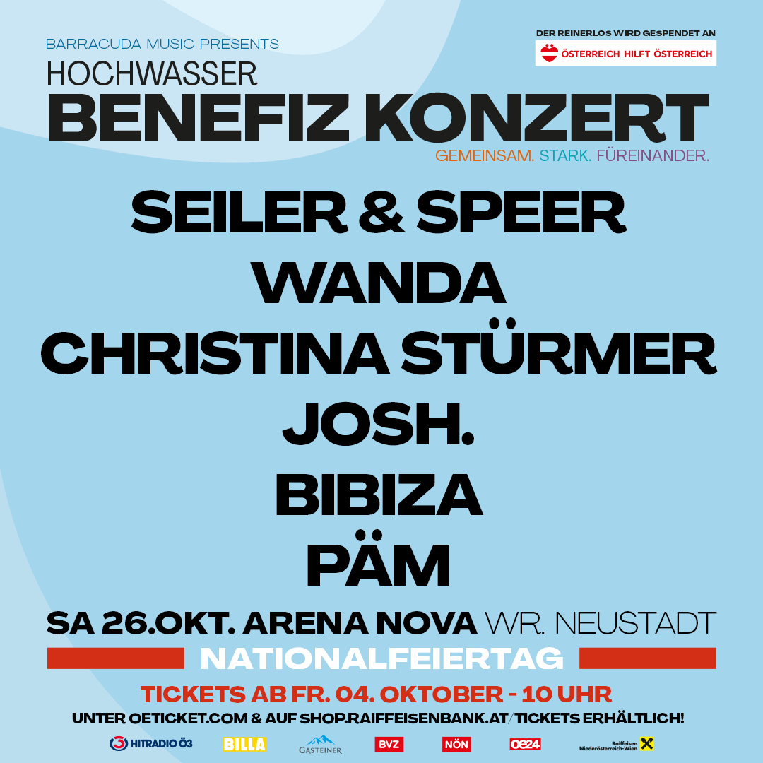 HOCHWASSER BENEFIZKONZERT am 26. October 2024 @ Arena Nova.