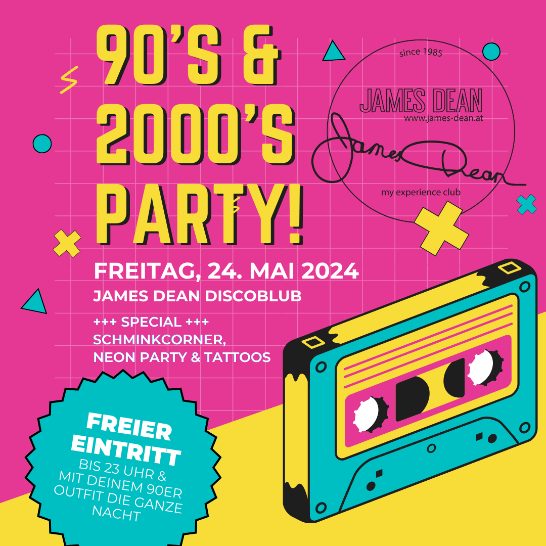 90s & 2000s Party! am 24. May 2024 @ James Dean Disco Club.