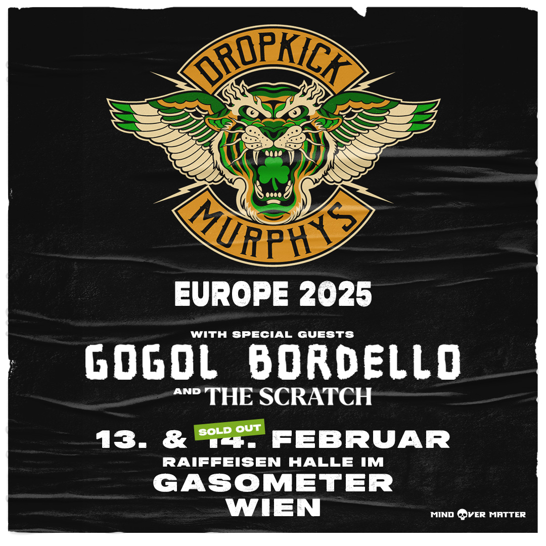 Dropkick Murphys am 14. February 2025 @ Raiffeisen Halle im Gasometer.