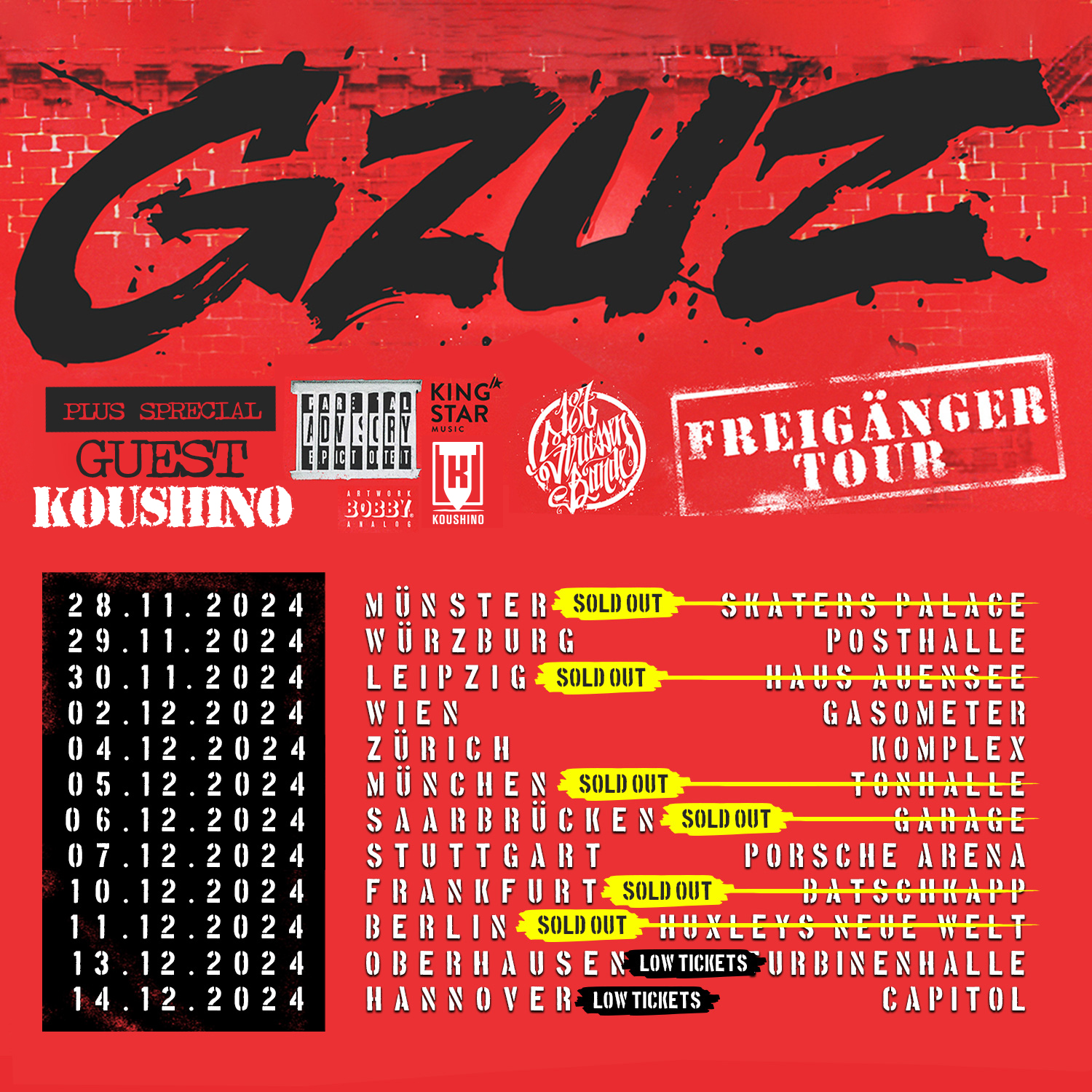 GZUZ am 2. December 2024 @ Raiffeisen Halle im Gasometer.