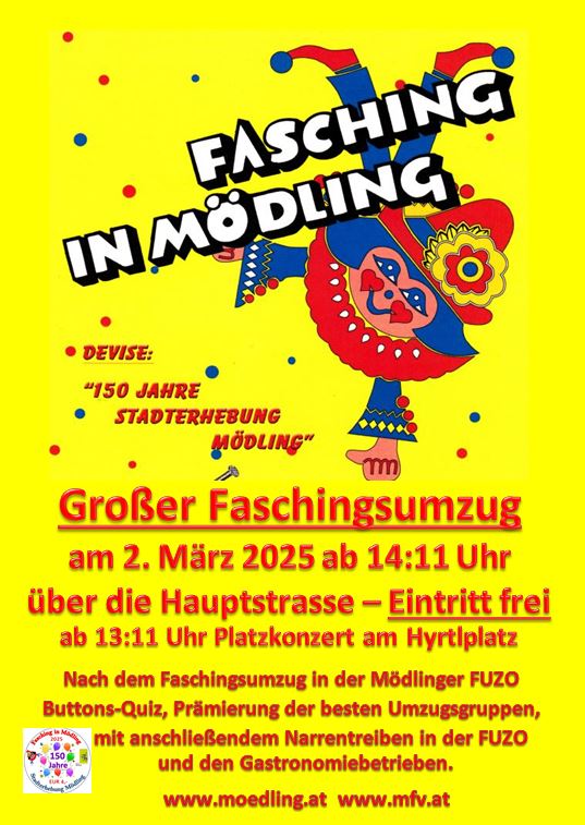 Mödlinger Faschingsumzug 2025 am 2. March 2025 @ Fußgängerzone Mödling.