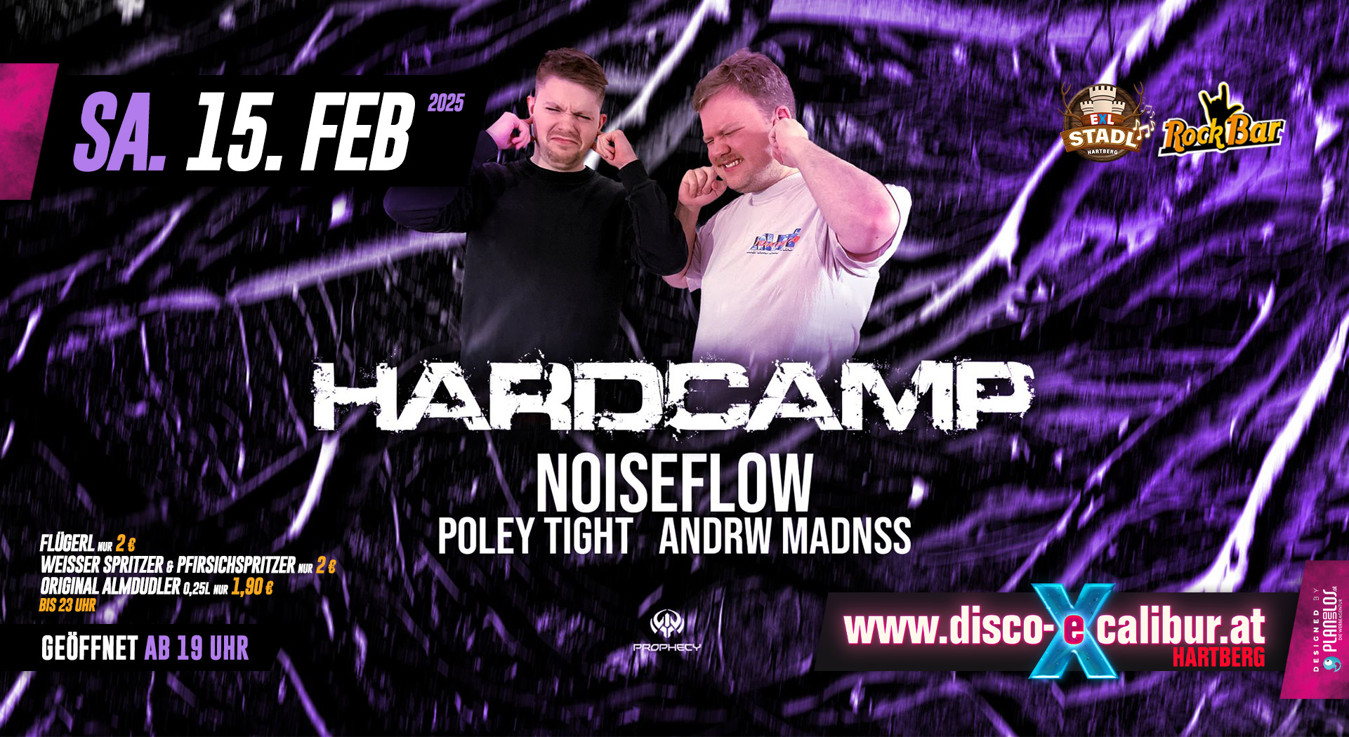 Hardcamp pres. NOISEFLOW am 15. February 2025 @ Disco Excalibur Hartberg.