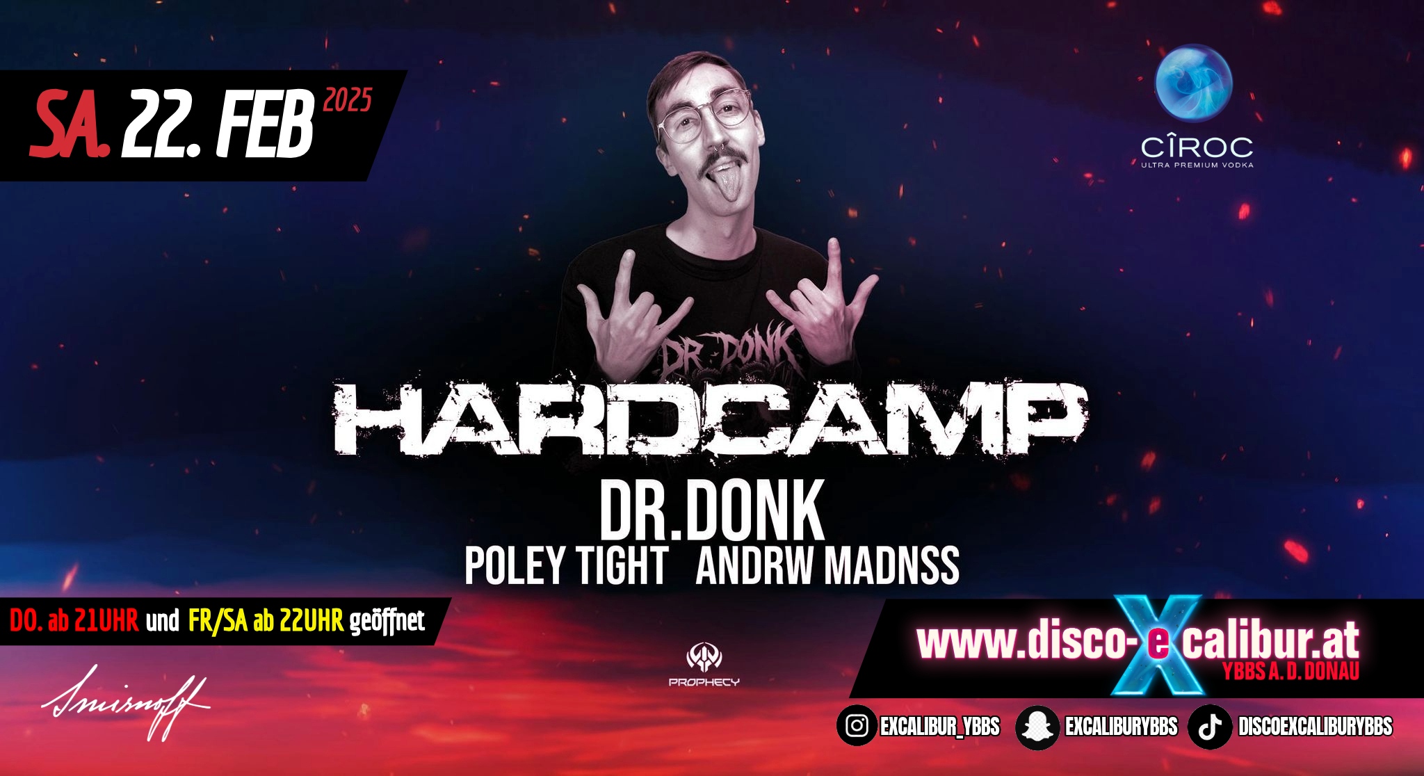 Hardcamp pres. DR. DONK am 22. February 2025 @ Disco Excalibur - Ybbs.