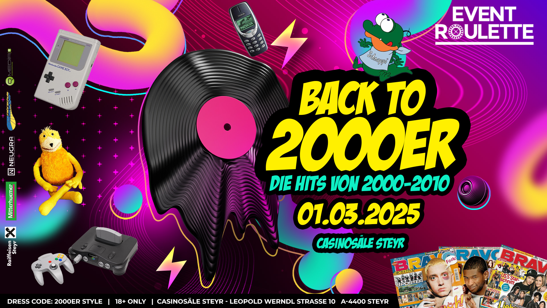 Back to 2000er am 1. March 2025 @ Casinosäle Steyr.