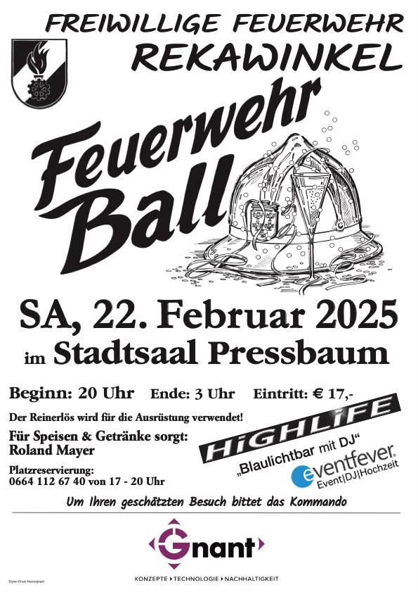 Rekawinkler Feuerwehrball am 22. February 2025 @ Stadtsaal Pressbaum.