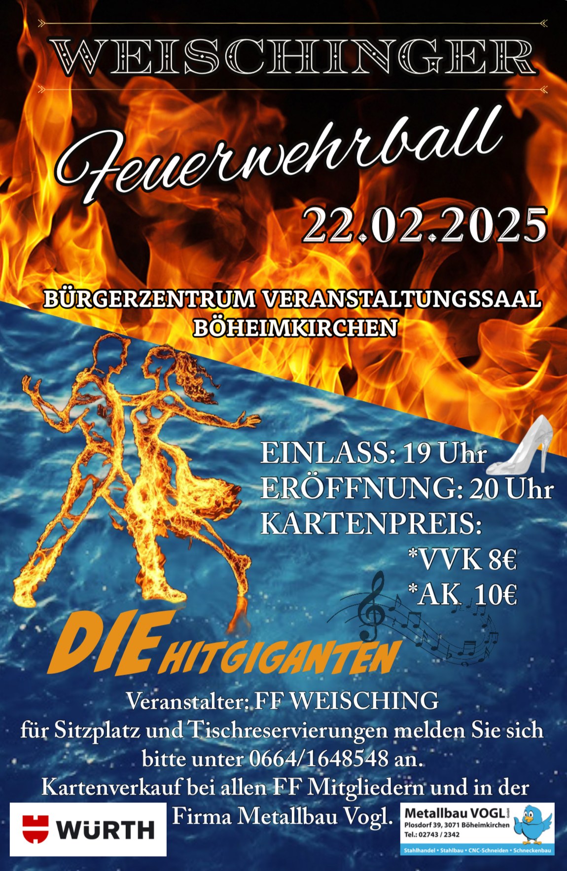 Ball der Feuerwehr Weisching am 22. February 2025 @ Festsaal im Bürgerzentrum Böheimkirchen.