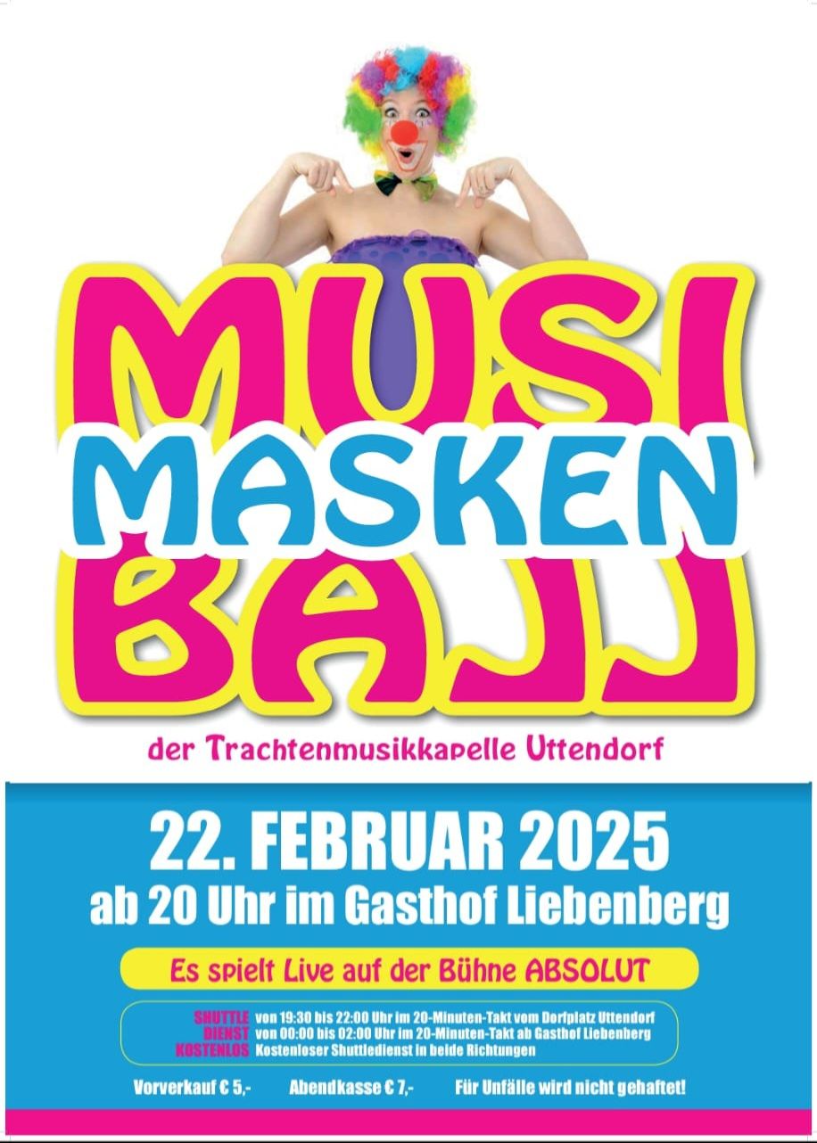 MusiMaskenBall am 22. February 2025 @ Gasthof Liebenberg.