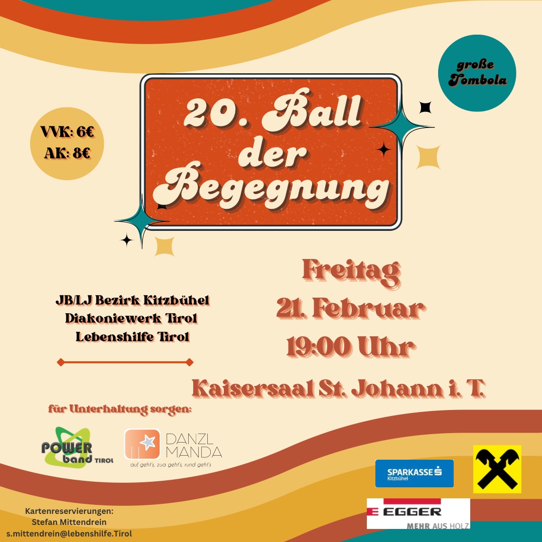 20. Ball der Begegnung am 21. February 2025 @ Kaisersaal St. Johann.