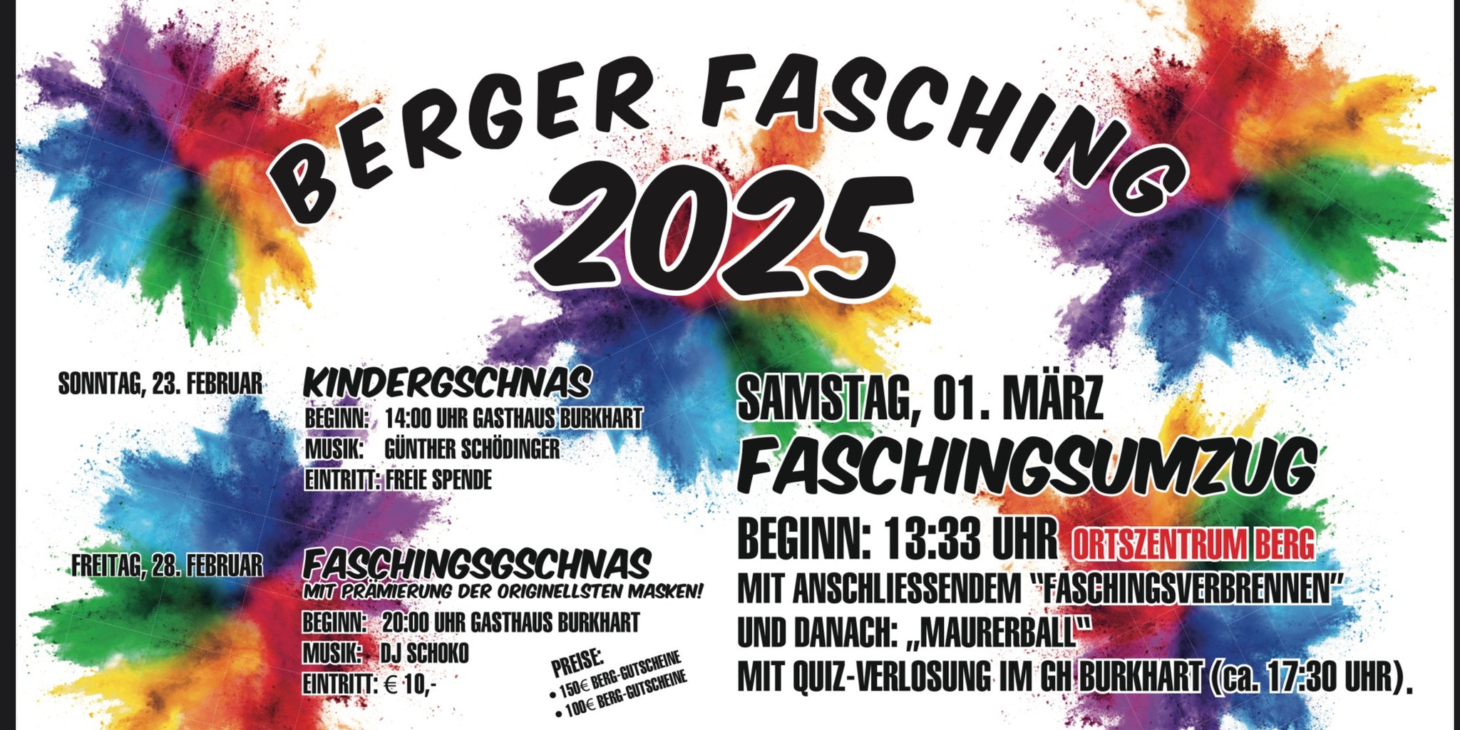 Berger Fasching am 23. February 2025 @ Berg.