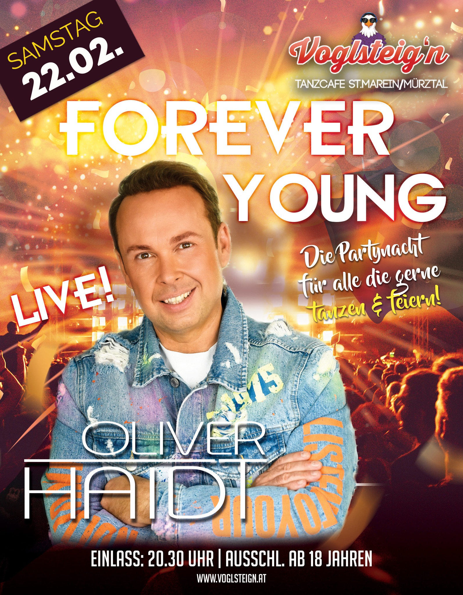 Forever Young mit Oliver Haidt am 22. February 2025 @ Voglsteig'n St. Marein.