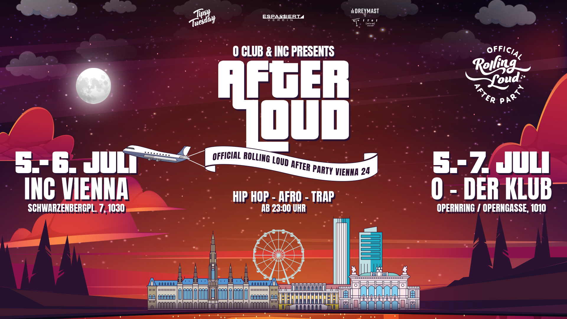After Loud - Official Rolling Loud Aftershow Party am 6. July 2024 @ O - Der Klub.
