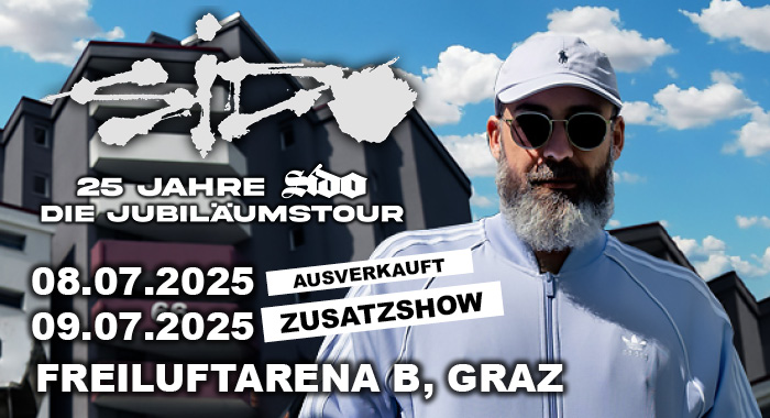 SIDO am 9. July 2025 @ Stadthalle Graz.