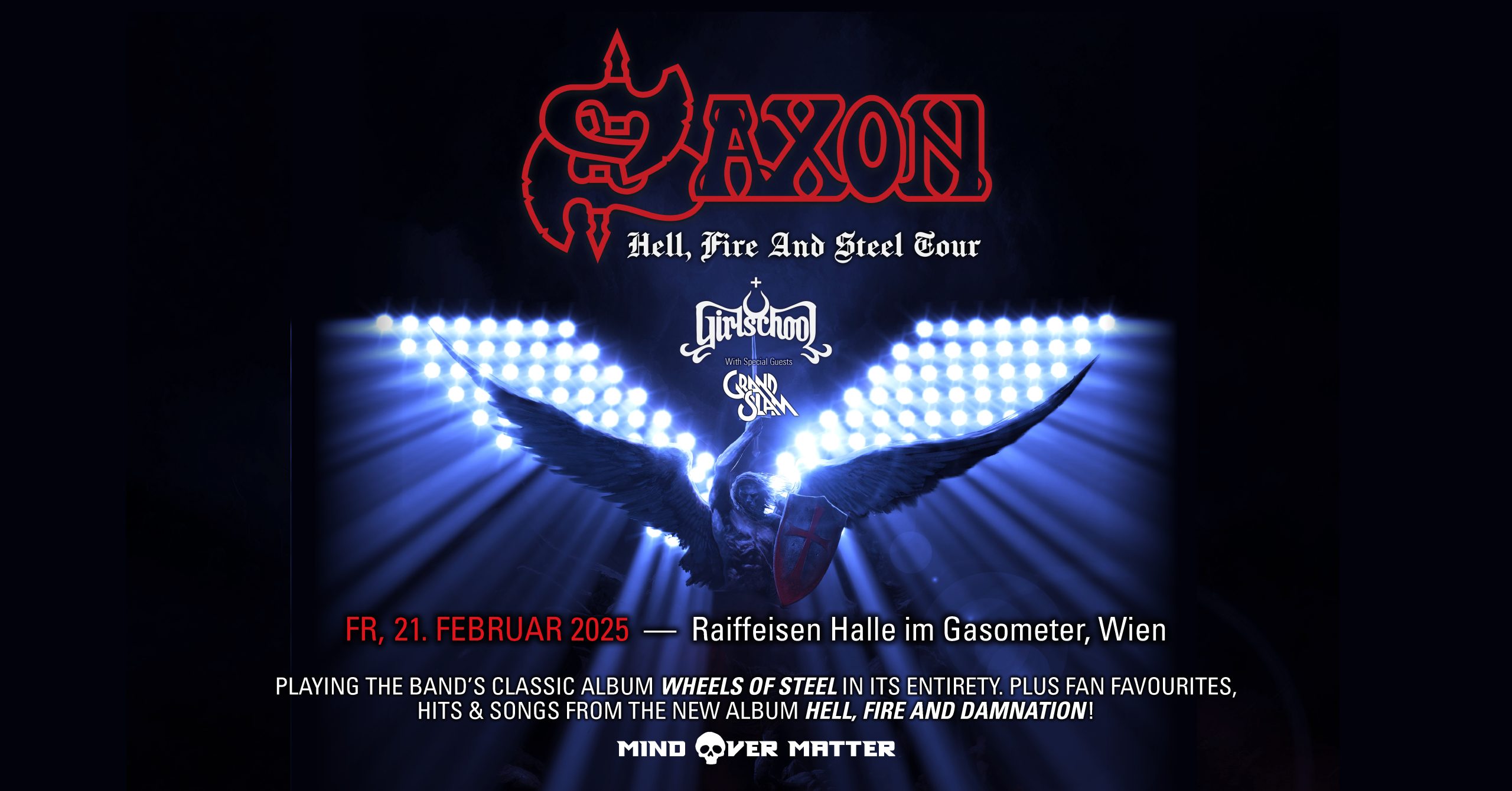 Saxon am 21. February 2025 @ Raiffeisen Halle im Gasometer.