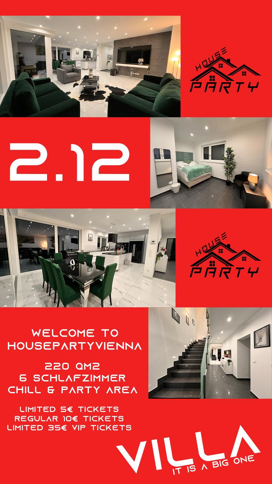 Houseparty (Villa Edition) am 2. December 2023 @ Houseparty Vienna.