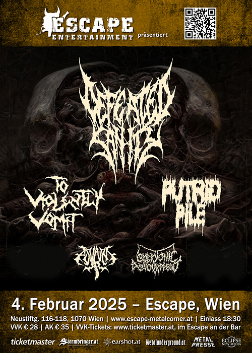 Defeated Sanity & Guests am 4. February 2025 @ Escape Metalcorner.