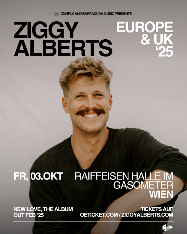 Ziggy Alberts am 3. October 2025 @ Raiffeisen Halle im Gasometer.