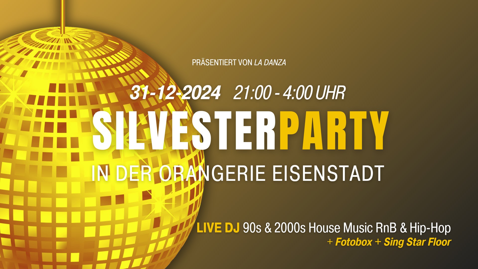 Die Silvesterparty in der Orangerie Eisenstadt am 31. December 2024 @ Orangerie Eisenstadt.