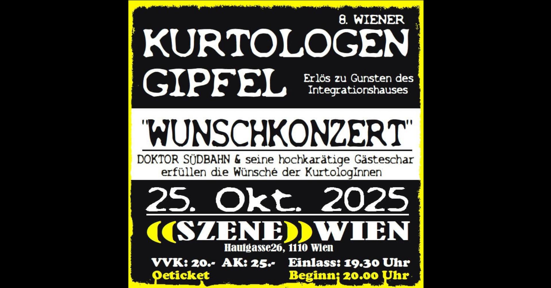 8. Wiener Kurtologen Gipfel am 25. October 2025 @ Szene Wien.