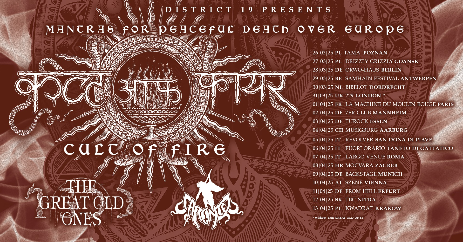 Cult Of Fire - The Great Old Ones - Caronte am 10. April 2025 @ Szene Wien.