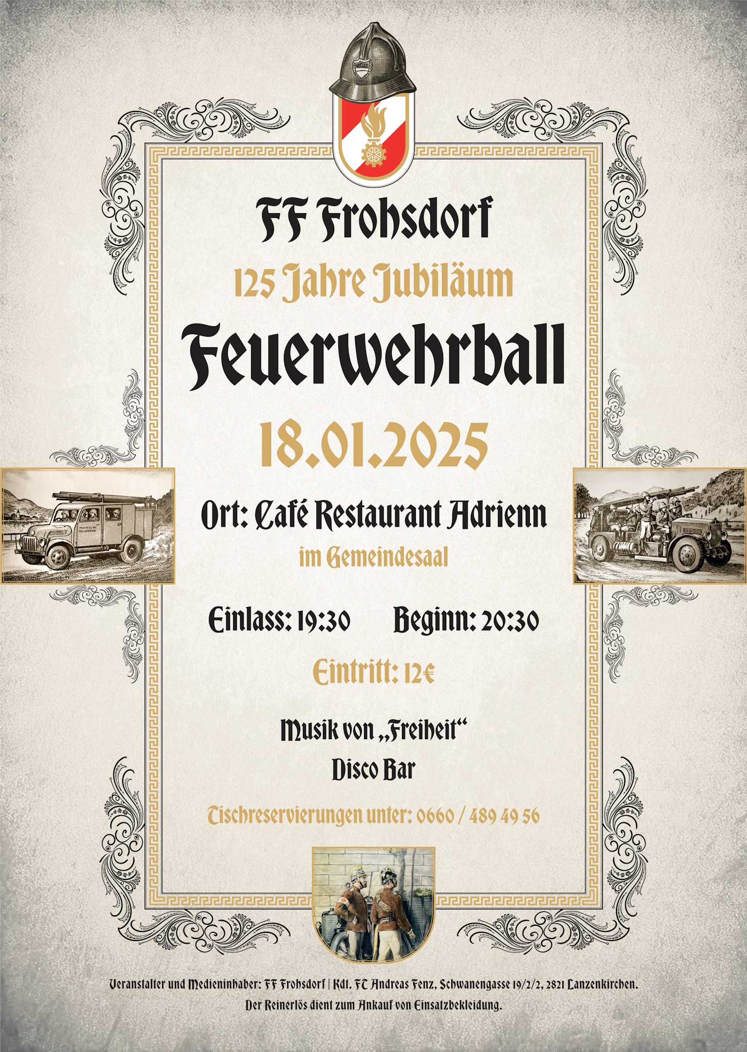 Ball der FF-Frohsdorf am 18. January 2025 @ Cafe Restaurant Adrienn.