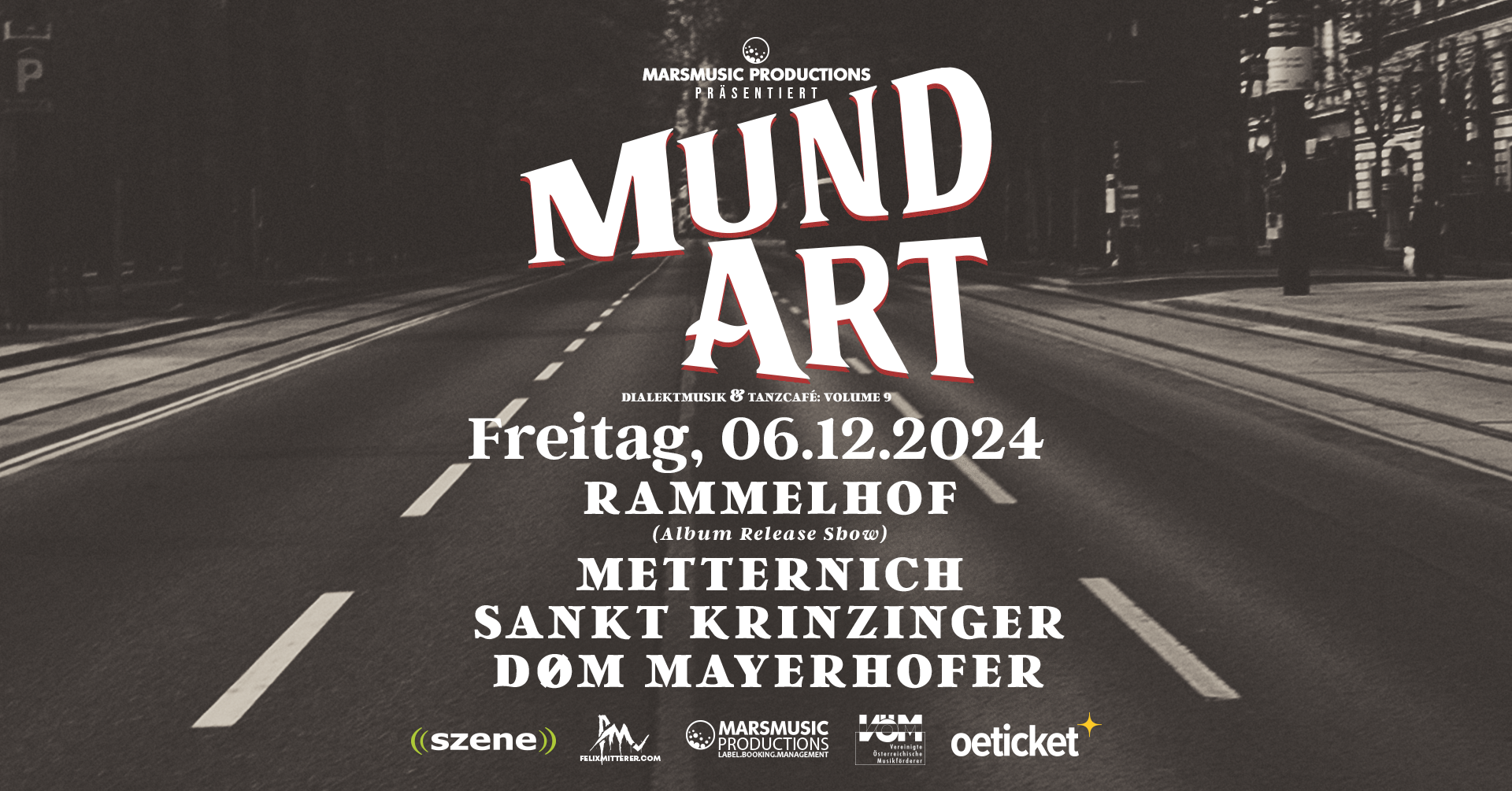 MundArt - Dialektmusik & Tanzcafé Vol.9 am 6. December 2024 @ Szene Wien.