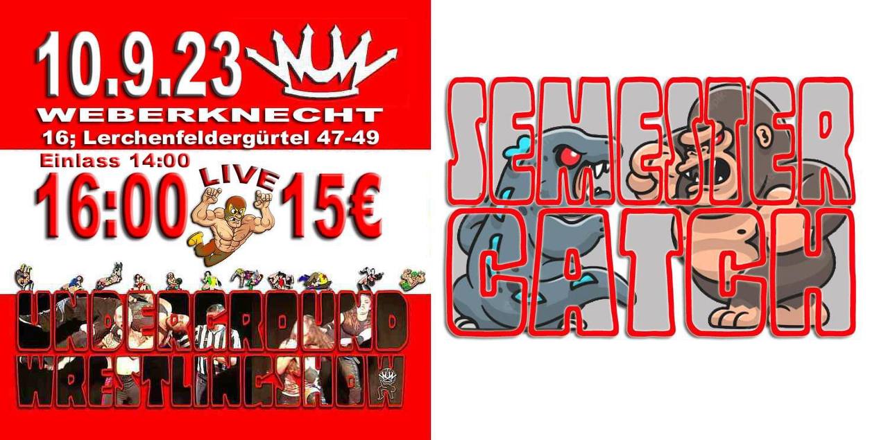 WUW Undergroundwrestling Mai- Zusatz-Show am 10. September 2023 @ Weberknecht.