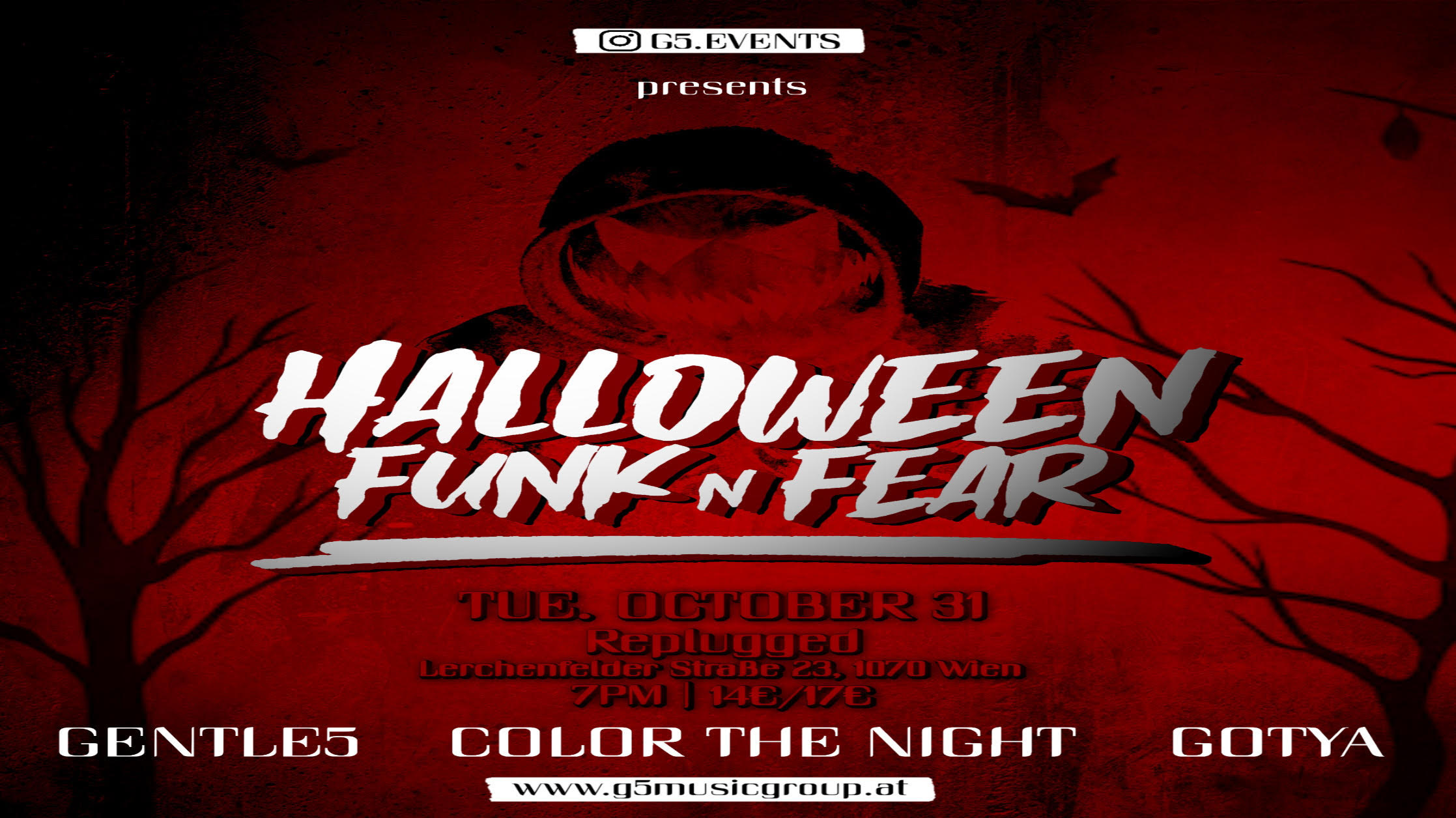 GOTYA / COLOR THE NIGHT / GENTLE 5: Halloween Funk_n_Fear am 31. October 2023 @ Replugged.